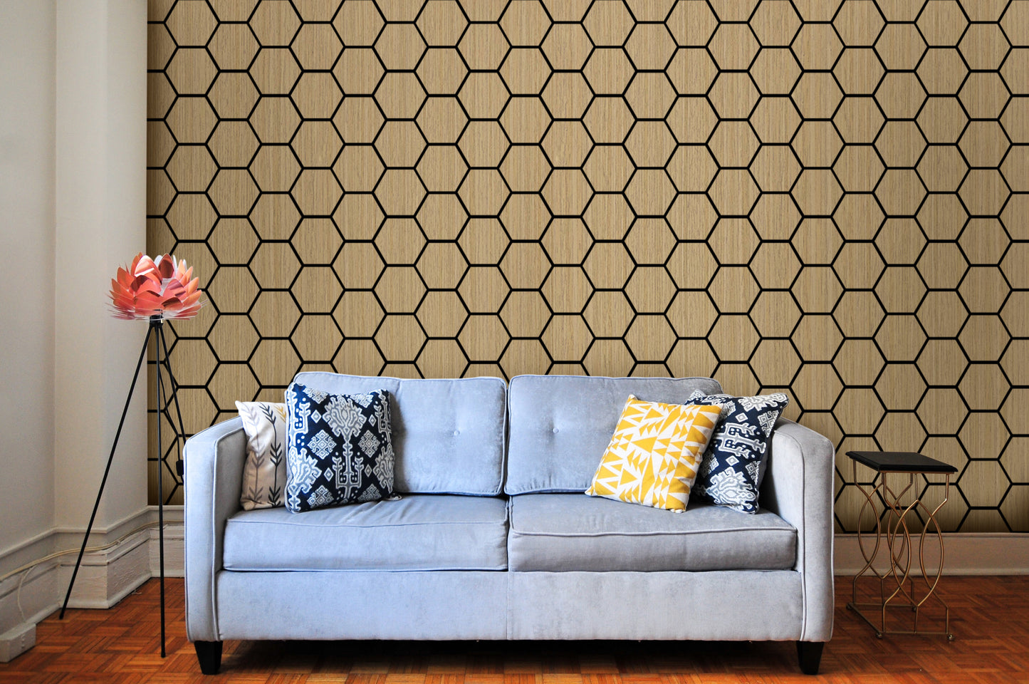 18mm Hexagon Acoustic Wall Panel 26.7" Long x 21.6" Wide - Natural