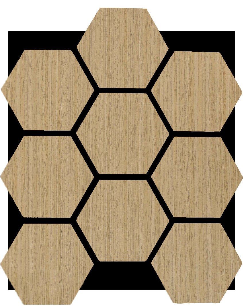 18mm Hexagon Acoustic Wall Panel 26.7" Long x 21.6" Wide - Natural