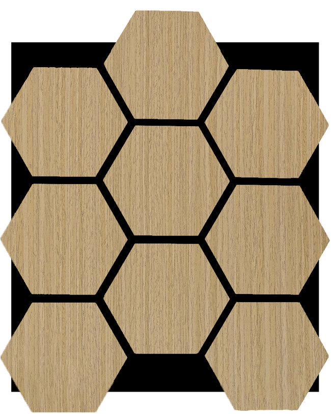 18mm Hexagon Acoustic Wall Panel 26.7" Long x 21.6" Wide - Natural