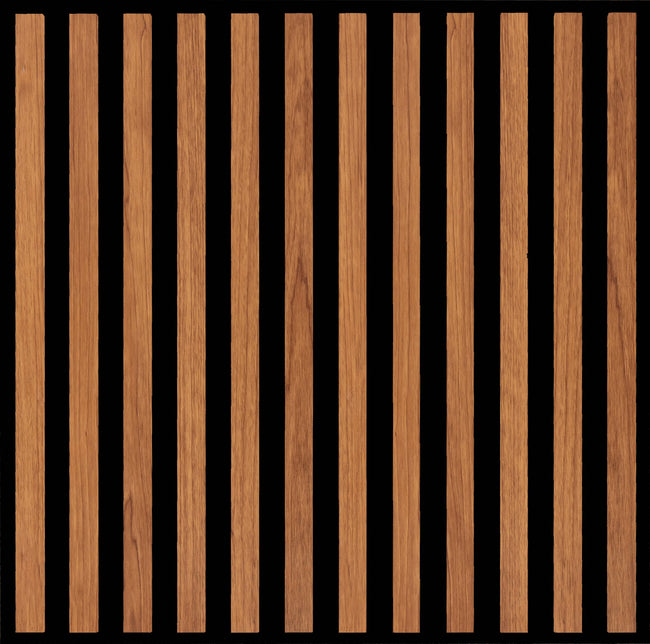 18mm Slat Acoustic Wall Panel 24" Long x 24" Wide - Brown