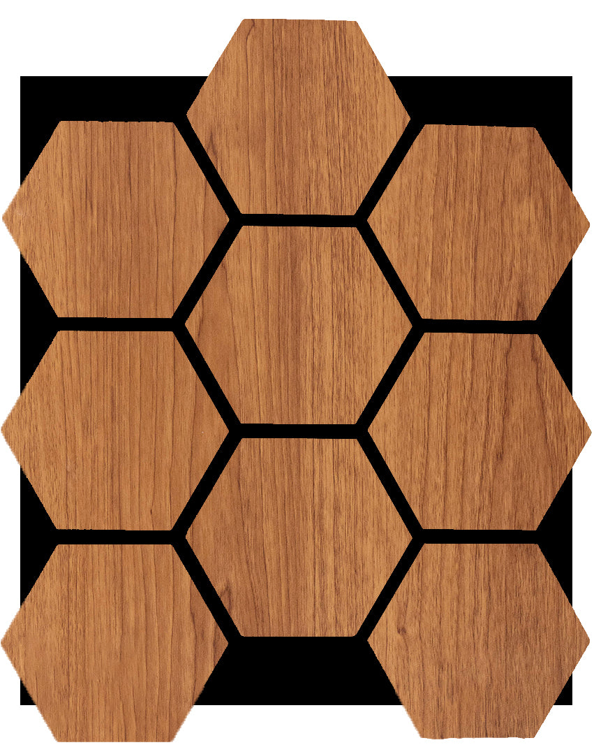 18mm Hexagon Acoustic Wall Panel 26.7" Long x 21.6" Wide - Brown