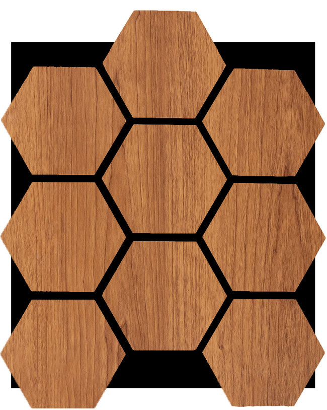 18mm Hexagon Acoustic Wall Panel 26.7" Long x 21.6" Wide - Brown