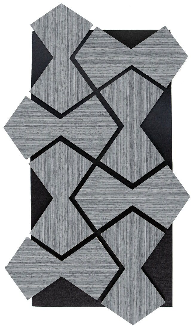 18mm Bowtie Acoustic Wall Panel 33.5" Long x 18.9" Wide - Gray