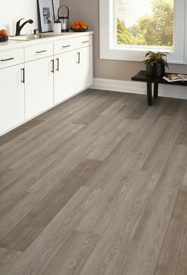 5mm Thick Rigid Core Vinyl Plank Flooring 5.91 in. Width x 48 in. Length (27.56 sq. ft. per box) - Smoked Timber- Sample