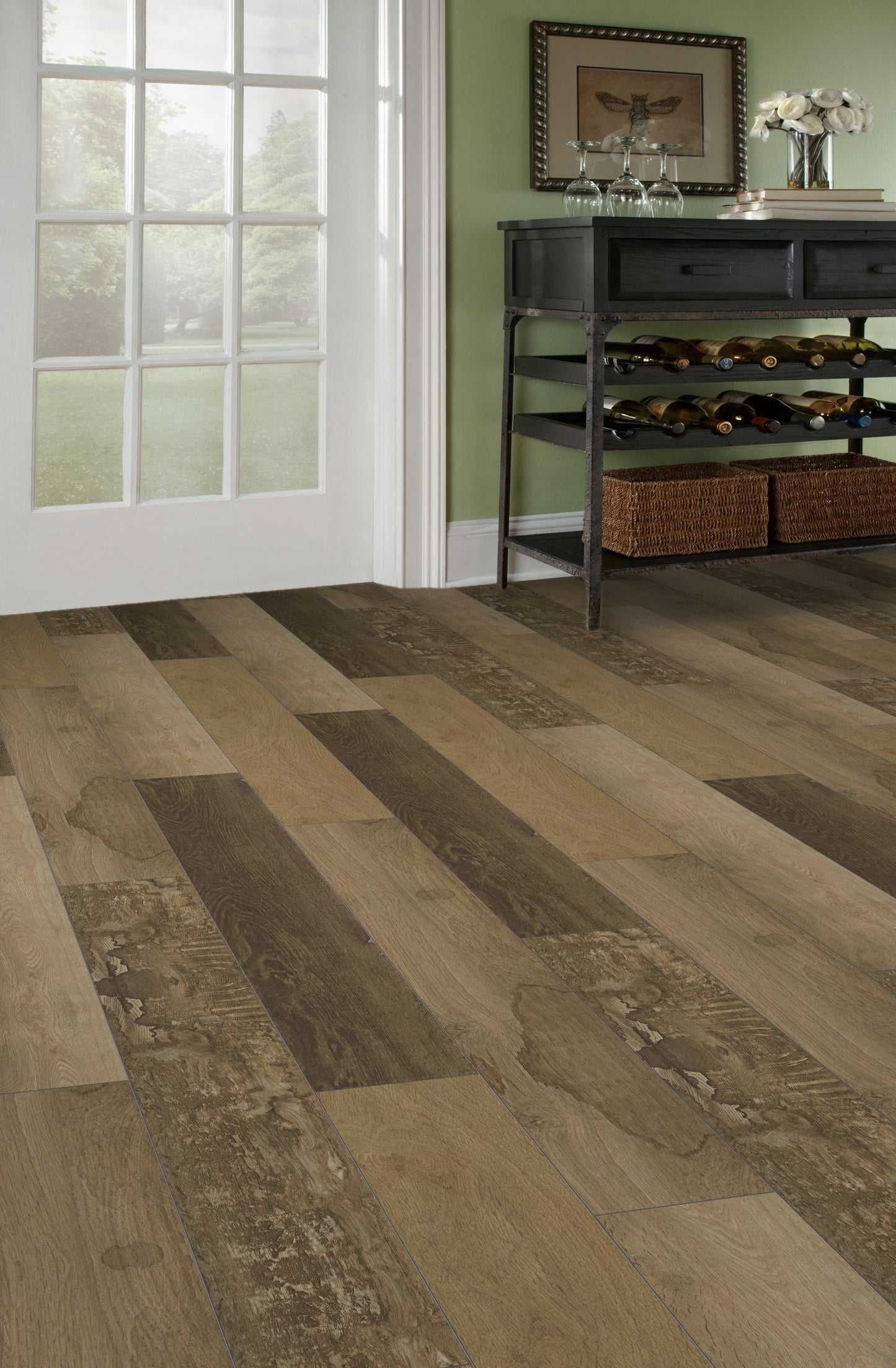 5mm Thick Rigid Core Vinyl Plank Flooring 7.87 in. Width x 60 in. Length (32.81 sq. ft. per box) - Timeworn Lodge - Sample