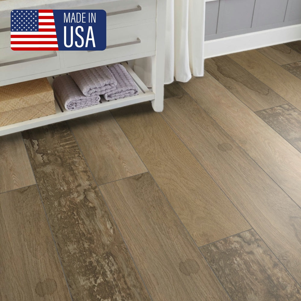 5mm Thick Rigid Core Vinyl Plank Flooring 7.87 in. Width x 60 in. Length (32.81 sq. ft. per box) - Timeworn Lodge - Sample